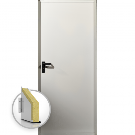 Usi Metalice Tehnice - Usa metalica blat 60 mm intrare secundara RAL 9001 - Alb Crem - Usa multifunctionala