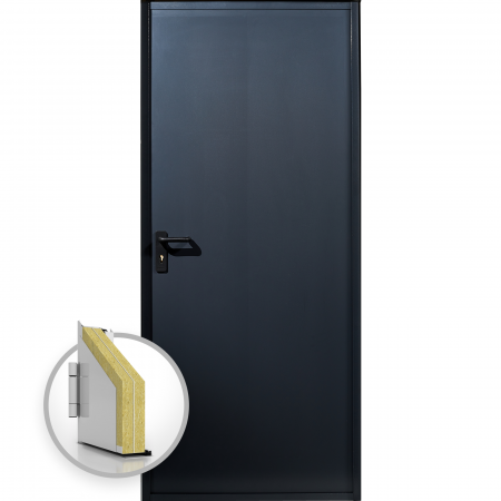 Usi Metalice Tehnice - Usa metalica blat 60 mm intrare secundara - Gri Antracit RAL 7016 - Usa multifunctionala