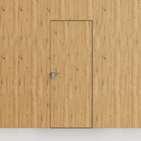 Usa tehnica din lemn cu finisaj HPL balamale ascuns si toc metalic [1]