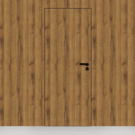 Usa tehnica din lemn cu finisaj HPL balamale ascuns si toc metalic [1]