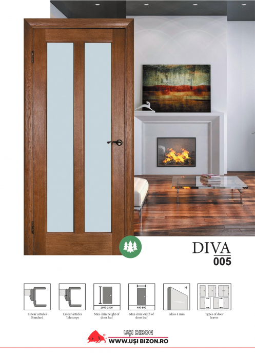 Usa Bizon interior lemn masiv furnir natural Diva DM [2]