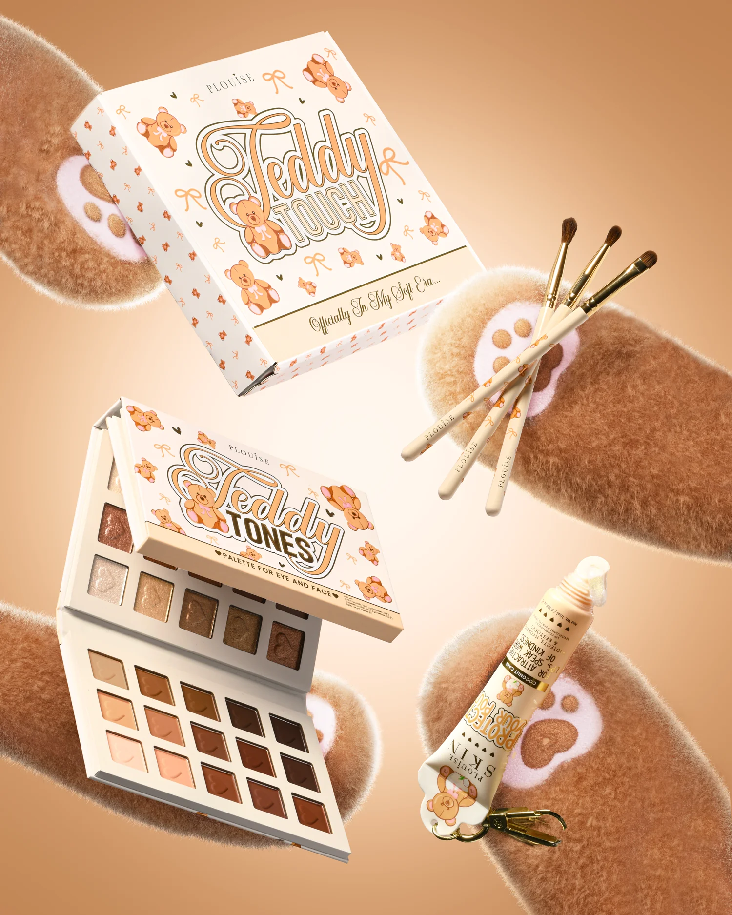 Set P.Louise Teddy Touch - set pensule, paleta + balsam buze [4]