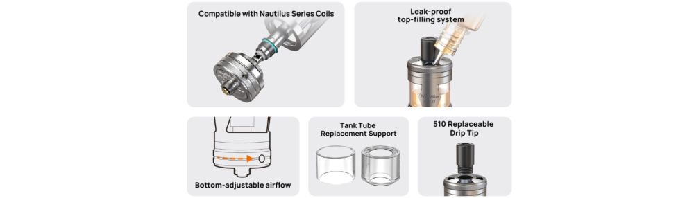 Atomizor NAUTILUS GT2 25mm, Aspire - Silver [2]