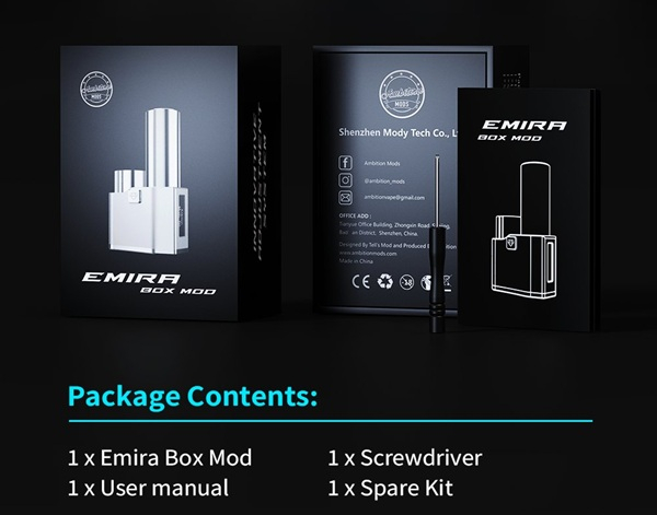 EMIRA BOX MOD 60W, Ambition Mods - Silver [5]