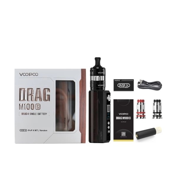 Kit Drag M100S, 21700, Pnp X MTL, Voopoo - Black & Darkwood [2]