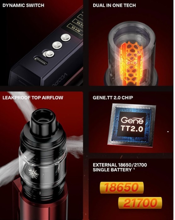 Kit Drag M100S Silver+Black, VooPoo [2]