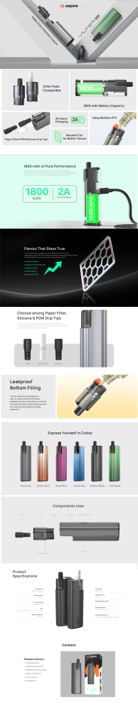 Kit Vilter Max 1800mAh, Aspire - Amber Gloe [3]