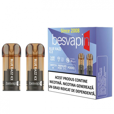 Besvapin - 2 x POD besvapin BLUE RAZZ ICE 20MG
