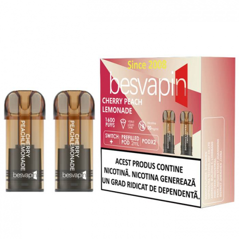 Besvapin - 2 X POD besvapin CHERRY PEACH LEMONADE 20MG