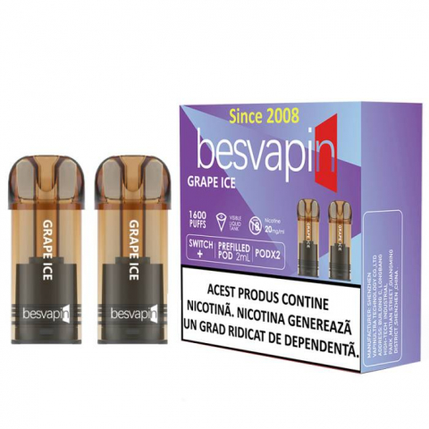 Besvapin - 2 x POD besvapin GRAPE ICE 20MG