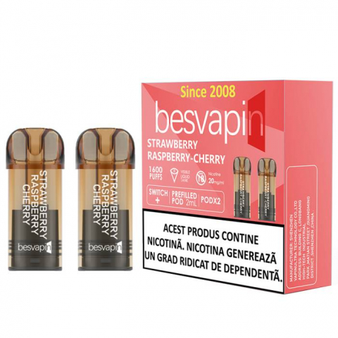 Besvapin - 2 x POD besvapin STRAWBERRY RASBERRY CHERRY 20MG