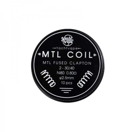 Coil Mtl Fused Clapton 2x30Ga/40Ga Ni80 0.80Ω 2.5mm (10pcs), Yachtvape [2]