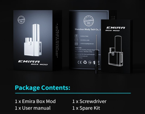 EMIRA BOX MOD 60W, Ambition Mods - Silver [4]