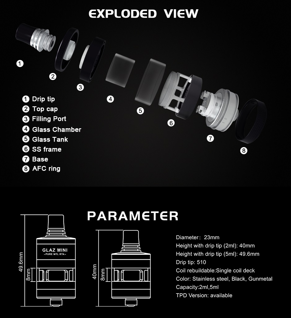 Atomizor Glaz Mini MTL RTA, Steam Crave