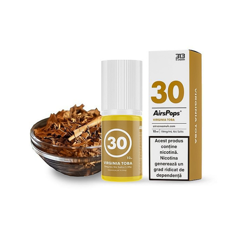 E-LICHIDE - Lichid Virginia Toba 30 Nicsalt 19mg 10ml Airscream Airpops 313