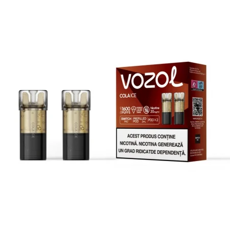 VOZOL SWITCH PRO COLA ICE este un cartuș/capsulă de rezervă de unică folosință pentru narghilea electronică VOZOL, conceput pentru a-ți oferi o experiență de vaping revigorantă, cu o aromă inconfundabilă de cola și un efect răcoritor. Preumplut cu 2 ml de e-Lichid cu 2% nicotină, acest cartuș oferă până la 800 de pufuri, ideal pentru cei care caută un gust familiar și reconfortant.  Cartușul VOZOL Switch Pro Cola Ice este perfect pentru utilizatorii care doresc să se bucure de comoditatea unei narghilele electronice de unică folosință. Fără necesitatea de reumplere sau întreținere, acest cartuș este compatibil exclusiv cu dispozitivele VOZOL Switch Pro, asigurând o experiență de vaping simplă și plăcută.  Caracteristici și Beneficii: Cartuș de unică folosință preumplut: Ușor de utilizat, gata pentru vaping imediat. Aromă distinctivă: Combină gustul clasic de cola cu o notă răcoritoare, oferind o experiență unică la fiecare puf. 2 ml de e-Lichid cu 2% nicotină: Perfect pentru utilizatorii care preferă o dozare moderată de nicotină. Durabilitate de până la 800 de pufuri: Ideal pentru utilizarea zilnică, fără compromisuri în privința calității. Compatibilitate exclusivă cu VOZOL Switch Pro: Proiectat pentru a maximiza confortul și performanța. De ce să alegi VOZOL Switch Pro Cola Ice? Acest cartuș este alegerea perfectă pentru cei care apreciază aromele dulci și răcoritoare, oferind o experiență de vaping plăcută și reconfortantă. Cola Ice îmbină nostalgia cu prospețimea, transformând fiecare sesiune de vaping într-o plăcere de neuitat.  Specificații Tehnice: Capacitate e-Lichid: 2 ml Concentrație nicotină: 2% (20 mg/ml) Număr de pufuri: Aproximativ 800 Compatibilitate: Narghilea electronică VOZOL Switch Pro Aromă: Cola cu efect răcoritor Conținut pachet: 2 cartușe VOZOL Switch Pro Cola Ice Avantaje și Beneficii: Vaping fără complicații: Cartușul este gata de utilizare imediat, fără necesitatea reumplerii. Aromă intensă și răcoritoare: Fiecare puf oferă o explozie de gust de cola, ideală pentru zilele călduroase. Design compact: Ușor de transportat și utilizat, perfect pentru utilizatorii activi. Durabilitate extinsă: Fiecare cartuș asigură până la 800 de pufuri, ideal pentru utilizarea de lungă durată. Cumpără acum VOZOL Switch Pro Cola Ice și bucură-te de o experiență de vaping unică, cu narghileaua electronică de unică folosință VOZOL. Cuvinte cheie: cartuș VOZOL, capsulă VOZOL Switch Pro, rezervă narghilea electronică, lichid e-Lichid 2% nicotină, narghilea VOZOL 800 pufuri, aromă cola, rezervă lichid narghilea, capsulă vaping VOZOL, dispozitiv vaping de unică folosință, narghilea VOZOL Switch Pro.