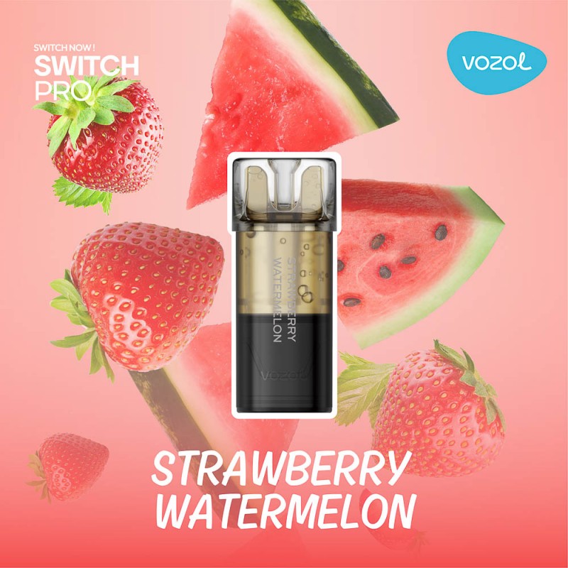 VOZOL SWITCH PRO STRAWBERRY WATERMELON este un cartuș/capsulă de rezervă pentru narghilea electronică VOZOL, creat pentru a oferi o experiență de vaping plăcută și revigorantă. Acest cartuș este preumplut cu 2 ml de e-Lichid cu 2% nicotină și îți va oferi până la 800 de pufuri cu un amestec delicios de căpșuni suculente și pepene roșu proaspăt.  Capsula VOZOL Switch Pro Strawberry Watermelon este ideală pentru cei care apreciază aromele dulci și fructate. Fiecare puf te va transporta într-o lume de savoare, combinând dulceața căpșunilor cu prospețimea pepenelui roșu. Datorită designului său de unică folosință, nu trebuie să te îngrijorezi de reumpleri sau de întreținere complicată, iar utilizarea este extrem de simplă. Acest cartuș este compatibil exclusiv cu dispozitivele VOZOL Switch Pro, asigurând o experiență de vaping optimizată.  Caracteristici și Beneficii: Cartuș de unică folosință, preumplut cu lichid pentru narghilea electronică VOZOL Switch Pro. Aromă irezistibilă: Combinația perfectă de căpșuni proaspete și pepene roșu, oferind o explozie de gust la fiecare puf. 2 ml de e-Lichid cu 2% nicotină, ideal pentru utilizatorii care preferă o dozare moderată de nicotină, fără a compromite aroma. Durabilitate de până la 800 de pufuri, perfectă pentru utilizare îndelungată și de calitate. Compatibilitate exclusivă cu VOZOL Switch Pro, un sistem inovativ de vaping creat pentru a maximiza confortul și performanța. Ergonomie îmbunătățită: Designul compact al cartușului asigură un flux de aer optim și o experiență de vaping plăcută. Rezervă narghilea electronică fără bătăi de cap: Fără scurgeri sau complicații, cartușul preumplut se schimbă ușor și rapid. De ce să alegi VOZOL Switch Pro Strawberry Watermelon? Acest cartuș VOZOL este perfect pentru cei care iubesc aromele dulci și revigorante într-o experiență de vaping relaxantă. Fiecare puf îți va aduce bucurie și satisfacție, fiind alegerea ideală pentru momentele de răsfăț.  Specificații Tehnice: Capacitate e-Lichid: 2 ml Concentrație nicotină: 2% (20 mg/ml) Număr de pufuri: Aproximativ 800 Compatibilitate: Narghilea electronică VOZOL Switch Pro Arome disponibile: Căpșuni și pepene roșu Conținut pachet: 2 cartușe VOZOL Switch Pro Strawberry Watermelon Avantaje și Beneficii: Vaping fără complicații: Nu este necesară reumplerea, cartușul este gata de utilizare imediat. Aromă intensă și satisfăcătoare: Fiecare puf este o explozie de aromă proaspătă și dulce. Design practic: Capsule ușor de schimbat, perfecte pentru utilizatorii în mișcare. Durată lungă de viață: Fiecare cartuș asigură până la 800 de pufuri, făcându-l ideal pentru utilizare de lungă durată. Cumpără acum VOZOL Switch Pro Strawberry Watermelon și bucură-te de o experiență de vaping deosebită, creată pentru confort și savoare! Cuvinte cheie: cartuș VOZOL, capsulă VOZOL Switch Pro, rezervă narghilea electronică, lichid e-Lichid 2% nicotină, narghilea VOZOL 800 pufuri, aromă căpșuni și pepene roșu, rezervă lichid narghilea, capsulă vaping VOZOL, dispozitiv vaping de unică folosință, narghilea VOZOL Switch Pro.