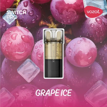 VOZOL SWITCH PRO GRAPE ICE cartus rezerva narghilea electronica vozol cu 2 ml de e-Lichid vozol cu 2% nicotina vapare puff bar pana la 800 pufuri atomizor vape cu o aroma de struguri