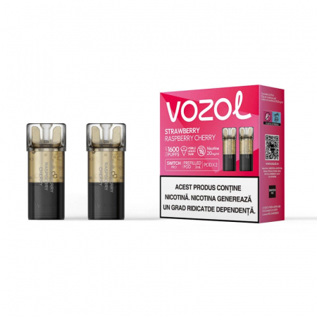 VOZOL SWITCH PRO STRAWBERRY RASPBERRY CHERRY este un cartuș/capsulă de rezervă conceput pentru narghileaua electronică de unică folosință VOZOL Switch Pro, oferind o experiență de vaping savuroasă și fructată. Acest cartuș preumplut cu 2 ml de e-Lichid cu o concentrație de 2% nicotină îți permite să te bucuri de până la 800 de pufuri cu o aromă intensă de căpșuni dulci, zmeură suculentă și cireșe proaspete.  Capsula VOZOL Switch Pro Strawberry Raspberry Cherry oferă un echilibru perfect între arome fructate, ceea ce o face ideală pentru utilizatorii care preferă gusturile dulci și răcoritoare. Fiind de unică folosință, acest cartuș este simplu de folosit, fără necesitatea reumplerii sau întreținerii, oferindu-ți o soluție practică și eficientă pentru o experiență de vaping convenabilă.  Caracteristici și Beneficii: Cartuș de unică folosință preumplut cu lichid: Simplu și rapid de utilizat, fără reumplere sau întreținere. Aromă irezistibilă de fructe: Combinația de căpșuni, zmeură și cireșe creează un amestec dulce și răcoritor, perfect pentru sesiunile de vaping. 2 ml de e-Lichid cu 2% nicotină: Oferă o senzație satisfăcătoare pentru utilizatorii care preferă o doză moderată de nicotină. Durabilitate de până la 800 pufuri: Oferă o experiență de lungă durată, ideală pentru utilizare continuă și plăcută. Compatibilitate exclusivă cu VOZOL Switch Pro: Creat pentru a se potrivi perfect cu dispozitivul VOZOL Switch Pro, asigurând performanță optimă. De ce să alegi VOZOL Switch Pro Strawberry Raspberry Cherry? Acest cartuș oferă o combinație de arome fructate, perfectă pentru cei care iubesc gusturile dulci și pline de prospețime. Cu un design simplu de utilizat, fără bătăi de cap legate de întreținere sau reumplere, este soluția ideală pentru cei care caută o experiență de vaping comodă și eficientă.  Specificații Tehnice: Capacitate e-Lichid: 2 ml Concentrație nicotină: 2% (20 mg/ml) Număr de pufuri: Aproximativ 800 Compatibilitate: Narghilea electronică VOZOL Switch Pro Arome: Căpșuni, zmeură, cireșe Conținut pachet: 2 cartușe VOZOL Switch Pro Strawberry Raspberry Cherry Avantaje și Beneficii: Vaping fără complicații: Cartușul preumplut este gata de utilizare, fără necesitatea reumplerii. Aromă dulce și intensă: Fiecare puf oferă o explozie de gust fructat, combinând dulceața căpșunilor, suculența zmeurei și prospețimea cireșelor. Capsule practice și eficiente: Ușor de schimbat, aceste cartușe sunt ideale pentru utilizatorii activi care preferă comoditatea. Durată lungă de viață: Cu până la 800 de pufuri, fiecare cartuș oferă o experiență de vaping durabilă și constantă. Cumpără acum VOZOL Switch Pro Strawberry Raspberry Cherry și bucură-te de o aromă fructată delicioasă într-un dispozitiv de unică folosință creat pentru performanță și confort. Cuvinte cheie: cartuș VOZOL, capsulă VOZOL Switch Pro, rezervă narghilea electronică, lichid e-Lichid 2% nicotină, narghilea VOZOL 800 pufuri, aromă căpșuni, zmeură, cireșe, rezervă lichid narghilea, capsulă vaping VOZOL, dispozitiv vaping de unică folosință, narghilea VOZOL Switch Pro.