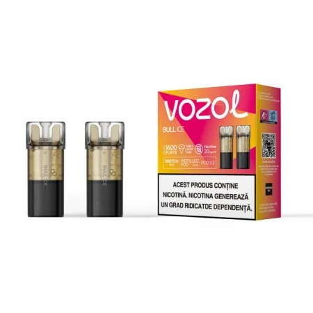 VOZOL SWITCH PRO BULL ICE este un cartuș/capsulă de rezervă pentru narghilea electronică VOZOL, special conceput pentru a oferi o experiență de vaping energizantă și răcoritoare. Acest cartuș este preumplut cu 2 ml de e-Lichid cu 2% nicotină, asigurând până la 800 de pufuri, cu o aromă distinctă de băutură energizantă răcoritoare, perfectă pentru utilizatorii care caută o senzație revitalizantă la fiecare inhalare.  Capsula VOZOL Switch Pro Bull Ice este ideală pentru cei care apreciază conveniența unui dispozitiv de unică folosință, fără a fi necesară reumplerea sau întreținerea. Fiind compatibil exclusiv cu dispozitivele VOZOL Switch Pro, acest cartuș garantează o experiență de vaping de calitate superioară, potrivită pentru momentele când ai nevoie de un plus de energie și prospețime.  Caracteristici și Beneficii: Cartuș de unică folosință preumplut: Fără bătăi de cap, gata de utilizare imediată, fără nevoia de reumplere. Aromă de energizant: O aromă intensă și revigorantă, ce imită gustul popular al băuturilor energizante. 2 ml de e-Lichid cu 2% nicotină: Oferă o doză moderată de nicotină pentru utilizatorii care caută un echilibru între aromă și satisfacție. Durabilitate de până la 800 de pufuri: Ideal pentru utilizare îndelungată și o experiență continuă de vaping. Compatibilitate exclusivă cu VOZOL Switch Pro: Proiectat pentru a se potrivi perfect în acest sistem inovativ de vaping, asigurând performanță maximă. Design ergonomic și compact: Ușor de utilizat și de schimbat, perfect pentru cei în mișcare. De ce să alegi VOZOL Switch Pro Bull Ice? Acest cartuș este perfect pentru utilizatorii care iubesc gustul și senzația energizantă a băuturilor de tip energizant, combinată cu prospețimea de gheață. Fiecare puf oferă o explozie de energie și prospețime, perfectă pentru cei care au nevoie de un impuls rapid și revigorant în timpul zilei.  Specificații Tehnice: Capacitate e-Lichid: 2 ml Concentrație nicotină: 2% (20 mg/ml) Număr de pufuri: Aproximativ 800 Compatibilitate: Narghilea electronică VOZOL Switch Pro Aromă: Băutură energizantă Conținut pachet: 2 cartușe VOZOL Switch Pro Bull Ice Avantaje și Beneficii: Vaping fără complicații: Nu este necesară reumplerea sau întreținerea, cartușul este gata de utilizare imediată. Aromă energizantă și răcoritoare: Perfectă pentru utilizatorii care doresc o senzație de prospețime și un plus de energie la fiecare puf. Design practic: Capsule ușor de schimbat, ideale pentru utilizatorii care sunt mereu în mișcare. Durată lungă de viață: Fiecare cartuș asigură până la 800 de pufuri, făcându-l ideal pentru utilizare îndelungată. Cumpără acum VOZOL Switch Pro Bull Ice și experimentează vapingul la cel mai înalt nivel, cu o narghilea electronică de unică folosință, creată pentru a oferi o explozie de energie și prospețime. Cuvinte cheie: cartuș VOZOL, capsulă VOZOL Switch Pro, rezervă narghilea electronică, lichid e-Lichid 2% nicotină, narghilea VOZOL 800 pufuri, aromă energizant, rezervă lichid narghilea, capsulă vaping VOZOL, dispozitiv vaping de unică folosință, narghilea VOZOL Switch Pro.