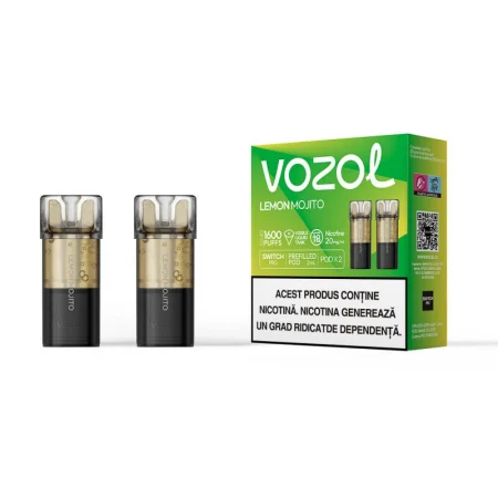 VOZOL SWITCH PRO LEMON MOJITO este un cartuș/capsulă de rezervă pentru narghilea electronică VOZOL, creat pentru cei care caută o experiență de vaping unică și răcoritoare. Cu o aromă revigorantă de mojito cu lămâie, acest cartuș te va transporta într-o atmosferă de vară, oferind o combinație perfectă între citricele proaspete și prospețimea mentei dintr-un mojito clasic. Fiecare inhalare aduce o explozie de gust, datorită e-Lichidului de 2 ml cu o concentrație de 2% nicotină.  Acest cartuș VOZOL Switch Pro este preumplut și gata de utilizare, fără necesitatea reumplerii sau a întreținerii complicate. Cu o durabilitate de până la 800 pufuri, este soluția ideală pentru cei care doresc o experiență de vaping comodă și eficientă, compatibilă exclusiv cu dispozitivele VOZOL Switch Pro.  Caracteristici și Beneficii: Cartuș preumplut de unică folosință: Fără bătăi de cap, gata de utilizare imediat. Aromă delicioasă de mojito cu lămâie: O combinație răcoritoare de lămâie și mentă, perfectă pentru o experiență de vaping revitalizantă. 2 ml de e-Lichid cu 2% nicotină: Potrivit pentru utilizatorii care preferă o doză moderată de nicotină și o senzație satisfăcătoare la fiecare puf. Până la 800 pufuri: Fiecare cartuș îți oferă o utilizare de lungă durată, fără să compromită calitatea sau intensitatea aromei. Compatibilitate exclusivă cu VOZOL Switch Pro: Creat special pentru dispozitivele VOZOL Switch Pro, asigurând un vaping eficient și plăcut. Design compact și ergonomic: Cartușul se integrează perfect în dispozitiv, oferind un flux de aer optim și o utilizare confortabilă. De ce să alegi VOZOL Switch Pro Lemon Mojito? Acest cartuș este alegerea ideală pentru utilizatorii care preferă aromele fresh, inspirate de cocktailuri clasice. Lemon Mojito îți oferă o experiență de vaping răcoritoare, fiind perfectă pentru momentele de relaxare. Cu o combinație vibrantă de lămâie și mojito, fiecare puf aduce un val de prospețime, făcând din acest cartuș o soluție perfectă pentru cei care doresc un vaping plin de gust și ușor de folosit.  Specificații Tehnice: Capacitate e-Lichid: 2 ml Concentrație nicotină: 2% (20 mg/ml) Număr de pufuri: Aproximativ 800 Compatibilitate: Narghilea electronică VOZOL Switch Pro Aromă: Mojito cu lămâie Conținut pachet: 2 cartușe VOZOL Switch Pro Lemon Mojito Avantaje și Beneficii: Fără complicații: Fără necesitatea reumplerii, cartușul este gata de utilizare imediat ce este montat. Aromă revigorantă: Fiecare puf oferă o senzație răcoritoare și proaspătă, ideală pentru cei care preferă aromele citrice. Design practic și compact: Cartușul este ușor de schimbat, perfect pentru utilizatorii care sunt mereu în mișcare. Durabilitate extinsă: Fiecare cartuș oferă până la 800 pufuri, asigurând o experiență îndelungată și plăcută. Cumpără acum VOZOL Switch Pro Lemon Mojito și bucură-te de o experiență de vaping plină de prospețime, cu o narghilea electronică de unică folosință care combină confortul cu performanța. Cuvinte cheie: cartuș VOZOL, capsulă VOZOL Switch Pro, rezervă narghilea electronică, lichid e-Lichid 2% nicotină, narghilea VOZOL 800 pufuri, aromă mojito cu lămâie, capsulă vaping VOZOL, dispozitiv vaping de unică folosință, narghilea VOZOL Switch Pro.