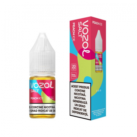 VOZOL SALT PEACH ICE – Lichid pentru Țigări Electronice Răcorește-ți simțurile cu VOZOL SALT PEACH ICE, un lichid premium pentru țigări electronice, conceput pentru a oferi o experiență vibrantă și delicioasă de vapat. Fiecare sticluță de 10 ml conține 2% nicotină (20 mg/ml), oferind o aromă dulce și suculentă de piersică combinată cu un efect răcoritor de gheață.  Aroma autentică de piersică proaspătă este perfect echilibrată cu prospețimea mentolului, oferind o senzație revigorantă la fiecare inhalare. Lichidul VOZOL Salt Peach Ice este formulat cu săruri de nicotină, asigurând o absorbție rapidă a nicotinei și o experiență de vaping mai fină, fără senzația de asprime pe gât.  Beneficii cheie: Aromă de piersică cu efect răcoritor de gheață: o combinație dulce și proaspătă, ideală pentru sesiunile lungi de vapat. Concentrație de nicotină de 2% (20 mg/ml): oferă un hit plăcut și satisfăcător, ideal pentru vaperii care doresc o doză moderată de nicotină. Săruri de nicotină: tehnologie care asigură o experiență de vapat netedă, cu absorbție rapidă a nicotinei și fără senzație de disconfort. Compatibilitate universală: compatibil cu orice dispozitiv de tip pod sau țigară electronică cu atomizor. Specificații: Capacitate: 10 ml Aromă: Piersică și gheață (mentol) Conținut nicotină: 2% (20 mg/ml) Tip nicotină: Săruri de nicotină Compatibilitate: Potrivit pentru dispozitive cu atomizor și sisteme de tip pod Lichidul VOZOL Salt Peach Ice este ideal pentru vaperii care doresc o experiență de vaping dulce și răcoritoare. Perfect pentru utilizarea zilnică, acest lichid combină gustul suculent al piersicii cu prospețimea gheții, oferind o senzație plăcută și satisfăcătoare la fiecare inhalare.  Acum disponibil la un preț avantajos, lichidul VOZOL Salt Peach Ice este perfect pentru cei care doresc o soluție de vaping premium, cu arome intense și răcoritoare. Comandă acum și transformă-ți experiența de vapat!