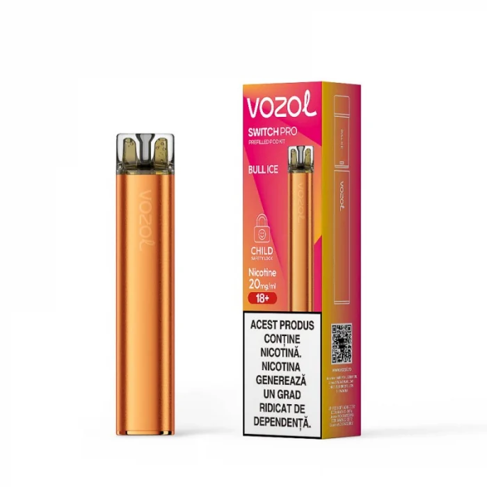 NARGHILEA VOZOL SWITCH PRO BULL ICE: Energie și Prospețime în Fiecare Puf  Cauți o narghilea electronică care să îți ofere o explozie de energie și o prospețime uluitoare? NARGHILEA VOZOL SWITCH PRO BULL ICE este alegerea perfectă pentru tine. Inspirată de aroma intensă a băuturilor energizante, completată de un val răcoritor de mentol, această narghilea de unică folosință este creată pentru cei care doresc o experiență de vaping revigorantă și plină de viață.  Ce Este NARGHILEA VOZOL SWITCH PRO BULL ICE? NARGHILEA VOZOL SWITCH PRO BULL ICE este un dispozitiv de unică folosință premium, preumplut cu e-lichid aromatizat cu gustul energizant caracteristic băuturilor de tip energy drink, combinat cu prospețimea intensă a gheaței. Fiecare puf îți oferă o senzație de stimulare și răcorire, transformând fiecare inhalare într-o experiență memorabilă.  Caracteristici Cheie ale NARGHILEI VOZOL SWITCH PRO BULL ICE Aromă Puternică și Răcoritoare: Savoarea distinctivă a băuturilor energizante este perfect echilibrată de prospețimea mentolului. BULL ICE oferă o combinație perfectă pentru cei care doresc o explozie de energie cu o notă revigorantă. Până la 6000 de Pufuri: Acest dispozitiv de unică folosință oferă o durată lungă de utilizare, datorită capacității mari a e-lichidului și a bateriei de mare performanță. Design Ergonomic și Elegant: VOZOL SWITCH PRO se remarcă printr-un design modern și ergonomic, fiind ușor de ținut în mână și de transportat. Culorile atrăgătoare completează experiența de vaping, oferind un aspect plăcut și vibrant. Fără Întreținere: Nu trebuie să îți faci griji în privința reîncărcării sau a înlocuirii componentelor. Acest dispozitiv este gata de utilizare imediat și îți oferă o experiență comodă și fără complicații. Beneficiile NARGHILEI VOZOL SWITCH PRO BULL ICE Explozie de Energie la Fiecare Inhalare: Aroma energizantă îți va revitaliza simțurile, oferindu-ți o senzație de stimulare care seamănă cu gustul familiar al băuturilor energizante. Răcorire Intensă: Gheața adăugată completează perfect aroma, oferind o prospețime intensă care te va face să simți o briză răcoritoare la fiecare inhalare. Ușurința de Utilizare: Fără butoane, fără setări complicate. Tot ce trebuie să faci este să inhalezi și să te bucuri de aroma intensă și vapori densi. Ideal pentru Orice Moment al Zilei: Indiferent că ai nevoie de un boost de energie dimineața sau vrei să te răcorești în mijlocul unei zile toride, BULL ICE este alegerea potrivită. Cum Se Simte Vaping-ul cu NARGHILEA VOZOL SWITCH PRO BULL ICE? Utilizarea NARGHILEI VOZOL SWITCH PRO BULL ICE este o experiență captivantă. Aroma intensă de energy drink este completată de un val de prospețime mentolată, oferindu-ți o combinație perfectă de stimulare și răcorire. Este ideală pentru cei care își doresc o experiență intensă, cu o notă răcoritoare care face vaping-ul și mai plăcut.  Când Este Potrivit să Alegi BULL ICE? Dimineața, pentru un Boost de Energie: Aroma energizantă îți poate oferi impulsul necesar pentru a începe ziua cu forțe proaspete. La Mijlocul Zilei: Dacă ai nevoie de o pauză și de o revigorare rapidă, BULL ICE este alegerea ideală. În Serile Distractive cu Prietenii: Aroma captivantă face ca acest dispozitiv să fie alegerea perfectă pentru momentele în care vrei să te distrezi și să savurezi ceva diferit. Design Premium și Tehnologie Avansată NARGHILEA VOZOL SWITCH PRO BULL ICE nu doar că oferă o aromă excepțională, ci vine și cu un design elegant și o tehnologie de atomizare de ultimă generație. Aceasta garantează vapori densi și o eliberare uniformă a aromei, pentru ca fiecare puf să fie la fel de satisfăcător ca primul.  Concluzie: NARGHILEA VOZOL SWITCH PRO BULL ICE este narghileaua electronică ideală pentru cei care vor o explozie de gust energizant, completată de o răcorire intensă. Cu un design modern, o durată de utilizare extinsă și o aromă care îți va stimula simțurile, acest dispozitiv este creat pentru a-ți oferi o experiență de vaping memorabilă. Nu rata ocazia de a încerca această combinație unică – savurează energia și prospețimea cu BULL ICE!