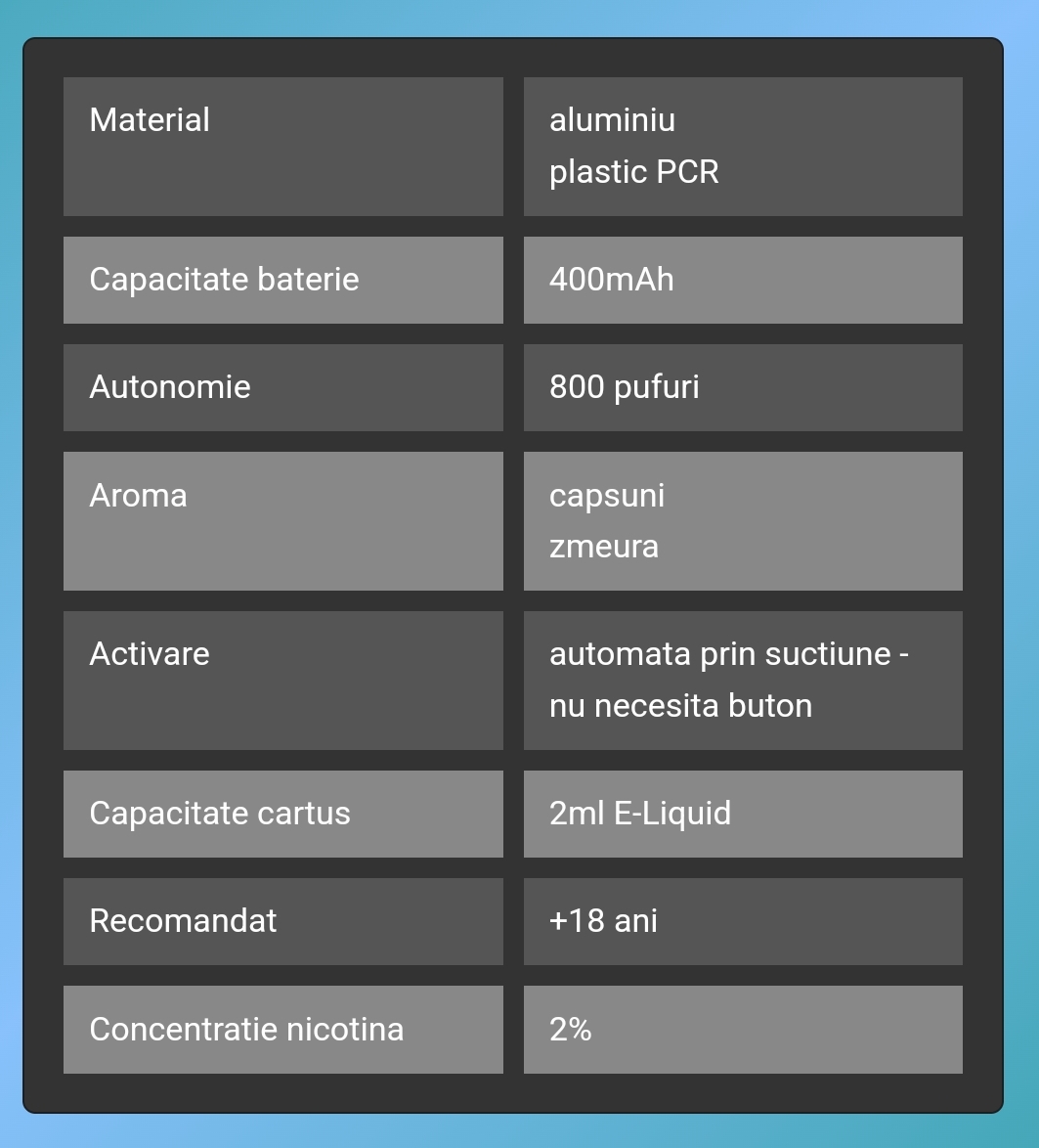 VOZOL SWITCH PRO RED BERRY narghilea electronica reincarcabila, cu cartuse rezerva capsula cu 2ml Lichid vozol cu 2% nicotina puff bar vape 800 pufuri si aroma de zmeura & capsuni oferta pret