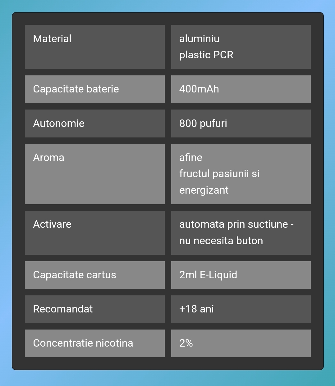 VOZOL SWITCH PRO PASSION FRUIT BLUEBERRY BULL narghilea Vozol cu cartus capsula rezerva cu 2ml Lichide Vozol cu 2% nicotina vape puff bar 800 pufuri aroma de afine, fructul pasiunii si energizant, oferta pret