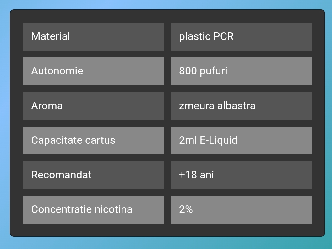 PROPRIETATI CAPSULA NARGHILEA ELECTRONICA XOZOL
