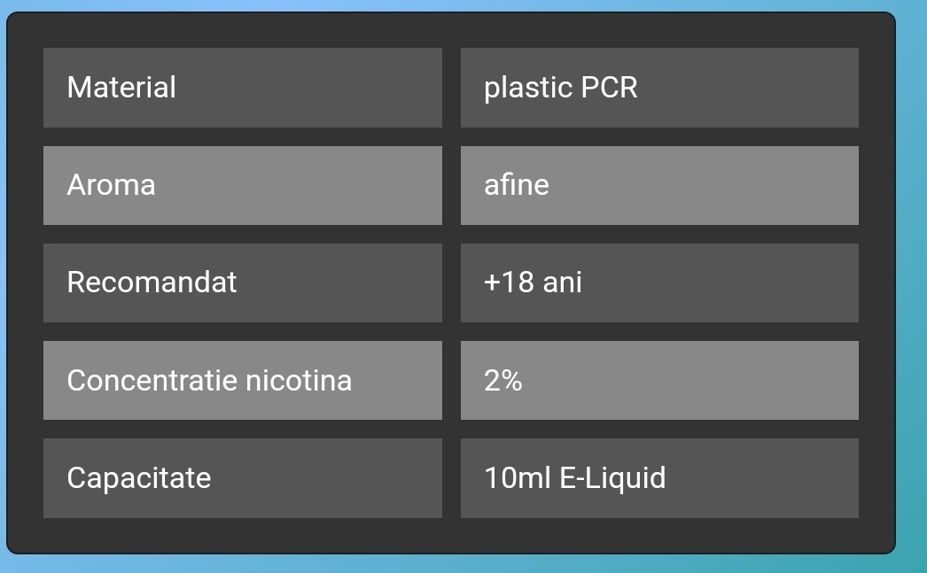 VOZOL SALT BLUEBERRY lichid solutie narghilea electronica 10 ml de Lichid Vozol cu 2% nicotina, solutie de vapat cu aroma de afine