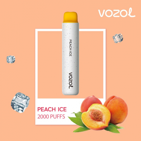 Vozol Star 2000 Peach Ice: Narghilea Electronică de Unică Folosință Vozol Fără Nicotină cu 2000 pufuri