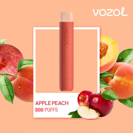 Vozol Star 800 Apple Peach: Narghilea Electronică de Unică Folosință Vozol cu aroma de piersici cu mar