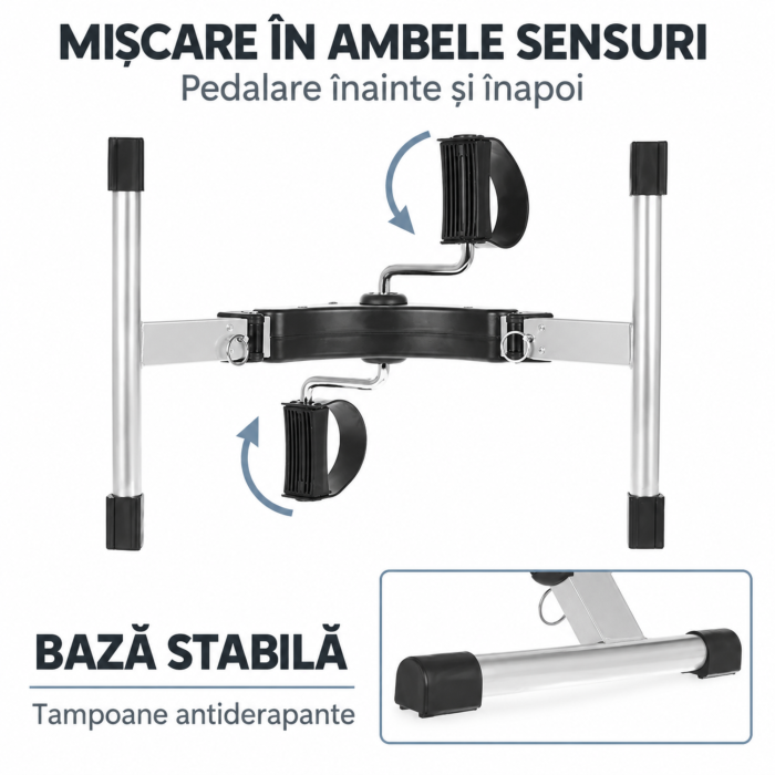 Bicicleta de recuperare 2 in 1 VarioShop®, pentru brate si picioare, pliabila, afisaj LCD,  rezistenta reglabila, pedale antiderapante, baterie LR44, negru [4]