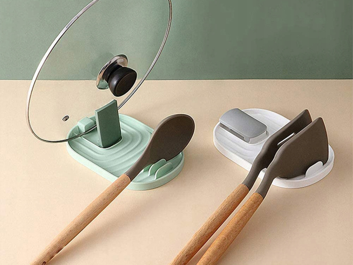 Suport ustensile de bucatarie,  Plastic, Alb, 18x11.5x2.5cm [2]