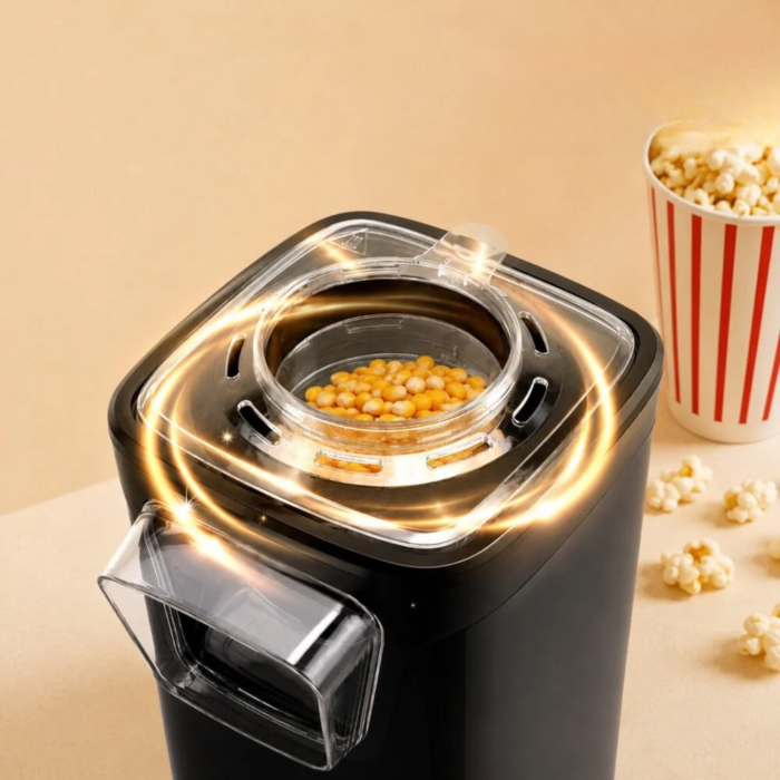 Aparat de popcorn VarioShop®, fara ulei, aer cald, 1100W, preparare in aproximativ 3 minute, capac transparent, cupa de masurare inclusa, 25.5x16x13.5 cm, negru [9]