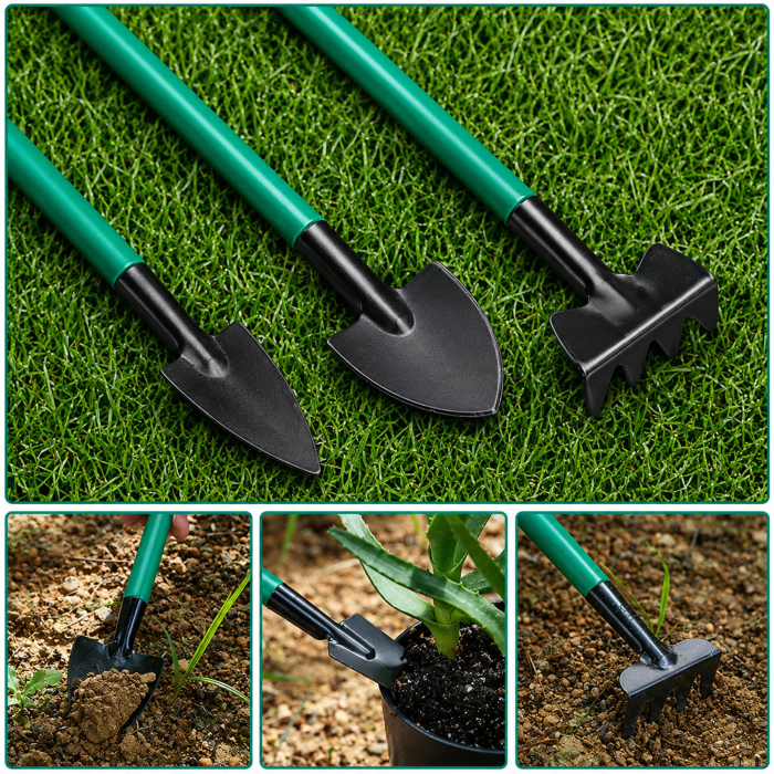 Set 10 unelte de gradinarit VarioShop®, pentru plantare, afanarea solului si tunderea plantelor, otel inoxidabil, pulverizator si valiza de transport [11]