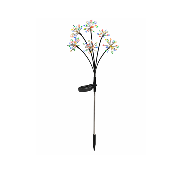 Set 2 lampi solare de gradina VarioShop®,  tip artificii, LED multicolor, brate flexibile, aprindere automata, tarusi de fixare, 70 cm [9]