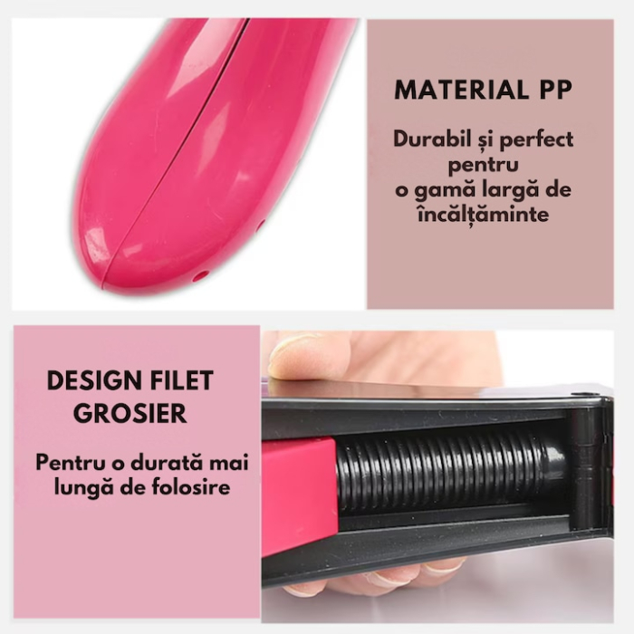 Set 2 Sanuri/Calapoade Reglabile VarioShop® 4 Directii, Intretinere si Protectie Pantofi, Adidasi si Ghete, Dimensiuni Ajustabile 41–47, Material Durabil, Roz/Negru [11]