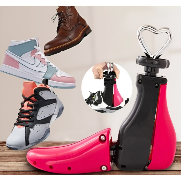 1 Calapod Reglabil VarioShop®, 4 Directii San/Calapod, Intretinere si Protectie Pantofi, Adidasi si Ghete, Dimensiuni Ajustabile 36–41, Material Durabil Roz/Negru [14]