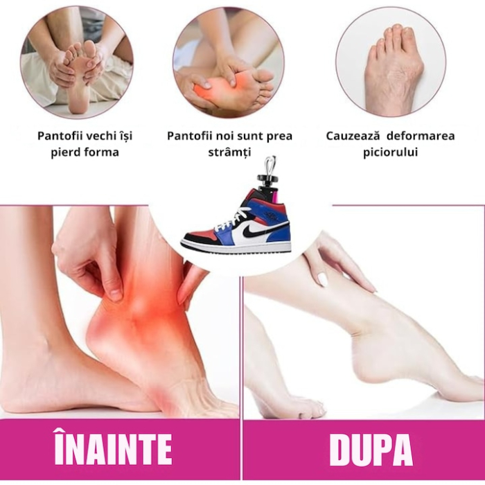 Set 2 Sanuri/Calapoade Reglabile VarioShop® 4 Directii, Intretinere si Protectie Pantofi, Adidasi si Ghete, Dimensiuni Ajustabile 41–47, Material Durabil, Roz/Negru [12]