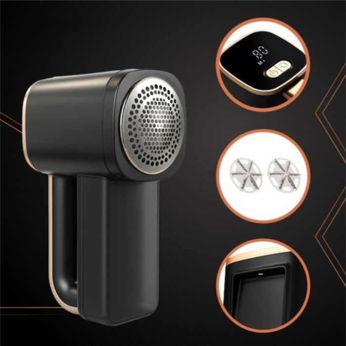 Aparat de indepartat scame VarioShop®, pentru haine, tapiterie si pulovere, 3 trepte viteza 6500–7200 rpm, baterie 1800 mAh, afisaj LCD, lumina LED, recipient 150 ml, incarcare USB Type-C, negru [4]