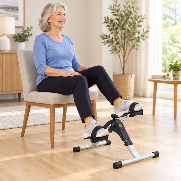 Bicicleta de recuperare 2 in 1 VarioShop®, pentru brate si picioare, pliabila, afisaj LCD,  rezistenta reglabila, pedale antiderapante, baterie LR44, negru [10]