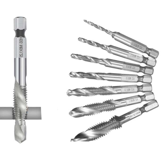 Set 6 burghie tarod VarioShop, pentru gaurire, filetare si tesire, otel HSS, M3–M10, toc inclus [5]