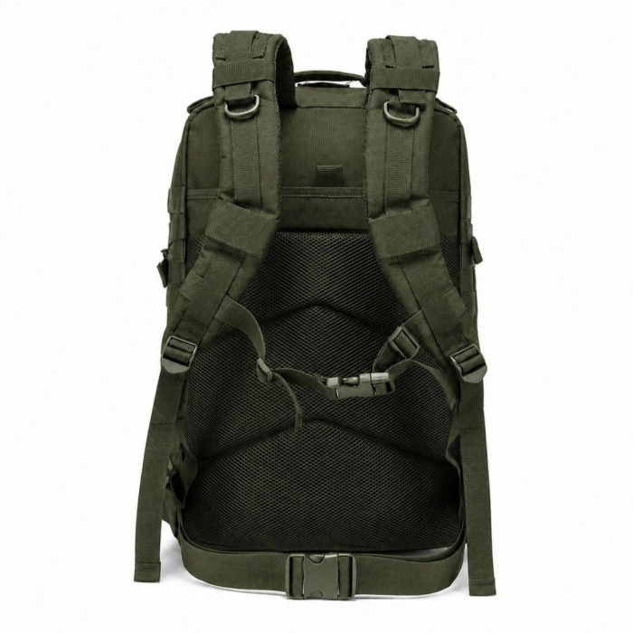Rucsac tactic VarioShop®, 45L, 5 compartimente, Oxford 800D, deschidere 180°, bretele captusite, curele de compresie, rezistent la stropire, 55x30x26 cm, verde [9]