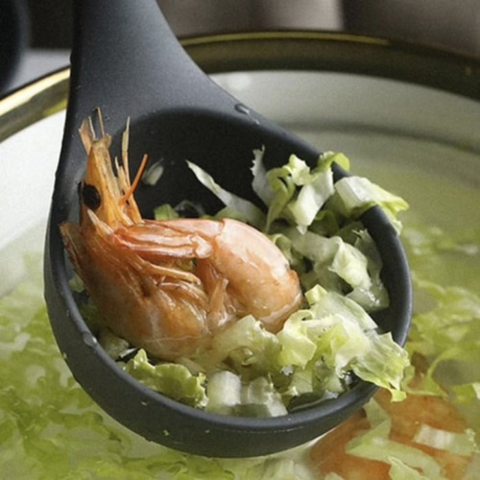 Set complet de 11 ustensile de bucatarie VarioShop® din silicon cu maner din lemn, ideal pentru gatit zilnic si preparate deosebite, Negru/Crem [4]