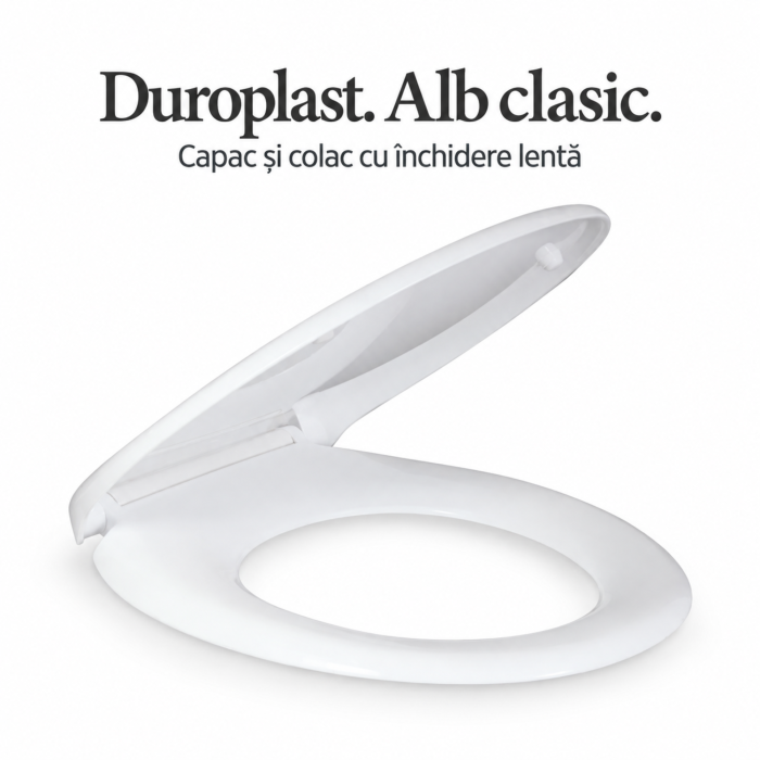 Capac de toaleta VarioShop®, cu inchidere lenta si silentioasa, sistem Easy Clean, demontare rapida prin buton, balamale reglabile, 43x37 cm, alb [5]