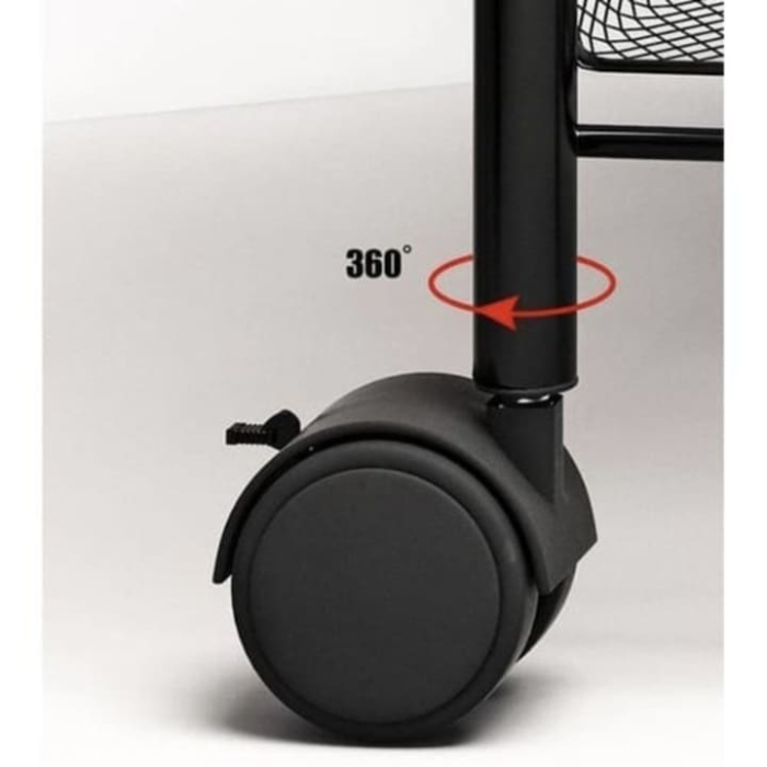 Raft mobila cu 3 etajere VarioShop®, pentru bucatarie, baie, living, usor de Montat, pentru spatii inguste, Material ABS/Otel Inoxidabil, Metal, 64 x 44 x 27 cm, Negru [8]