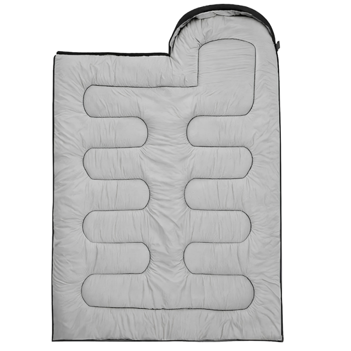 Sac de dormit 2 in 1 VarioShop® cu gluga, transformabil in patura sau saltea, cu husa de transport, poliester 170T si microfibra, 210 × 70 cm, albastru [6]