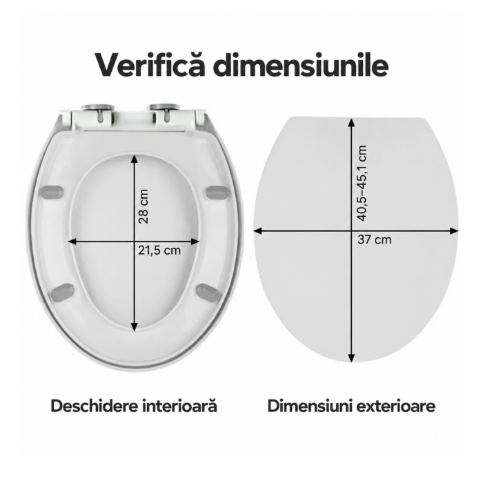 Capac de toaleta VarioShop®, cu inchidere lenta si silentioasa, sistem Easy Clean, demontare rapida prin buton, balamale reglabile, 43x37 cm, alb [2]